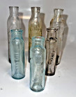 Lot Of 6 Antique Clear   Aqua Omega Oil  New York Medicine Bottles Viles