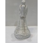 Vintage 1980s Wedding Cake Topper All White Ceramic Bride   Groom Dancing 5 5 