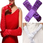 Satin Ladies Long Bridal Wedding Opera Prom Evening Party Costume Stretch Gloves