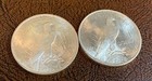 Pair Bu  1 1922   1923 Peace Silver Dollars Unc Ms 90  2 Coin Collection Lot