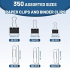 350 Pcs Paper Clips And Binder Clips office Clips Set  Large Binder Clips ass   