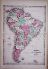 Rare Antique 1869 Map Vicinity Of South America By A  J  Johnson