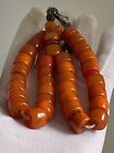Antique Miscky Butter Scotch Amber Bakelite Islamic  Prayer 33 Beads 60g
