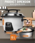 Commercial Rice Cooker 10l Capacity Stainless Steel Wantjoin Brand White Color