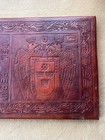 Vintage Peru Peruvian Hand Tooled Leather Top Coffee Table South America