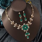 Vintage Teardrop Crystal Jewelry Set Floral Necklace Earrings Bridal Party Set
