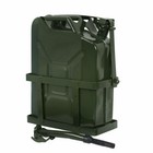 2pcs 5 Gallons Jerry Can With Holder 20l Liter Steel Oil Gas Tank Gasoline Green