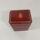 Vintage Leather 2 Deck Playing Card Case Box Embossed Gold Floral Scroll