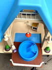 Vintage Little Tikes Large Blue Roof Doll House Dollhouse    Vguc