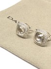 David Yurman Sterling Silver Albion 7mm Earrings White Topaz   Diamonds