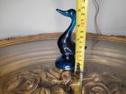 Viking Glass Bluenique Duck Figure Blue Small Epic Line Mid Century 5 Inch