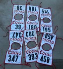Vintage Coors Banquet Beer Race Bibs Lot Of 6 Racing Cloth Ski 80s 39