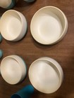 Vtg 1960 s Vacron Vacuum Tumblers   Bowls Bopp-decker Turquoise Set Of 11  Read