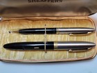 Vintage W A Sheaffer 14k Gold Nib Fountain Pen Pencil Set In Clam Shell Case