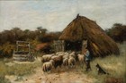 Johan Scherrewitz  1868-1951  - Framed Late 19th Century Oil  The Sheepfold