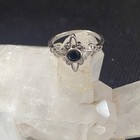 Nib 925 Sterling Silver Witch Knot Protection Ring  Black Cz Stone  Witchy  Boho