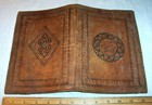 Decorated Hexagram Diamond   Antique Book Cover   Jacket   Tooled Leather