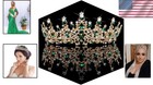 Royal Green Tiara With Pear   Round Crystals - Perfect For Celebrations