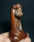 Buddha Chinese Boxwood Hand Carved Bodhidharma Figure Statue Decoration Collect