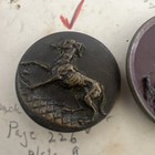 Antique Vintage Brass Picture Button Buttons  - Estate Fresh