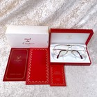 Vintage Cartier Eyeglasses Tank Silver Frame 62-12-140 With Case   Papers