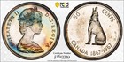 Pr65 1967 50c Canada Wolf Silver 50 Cents Proof  Pcgs Trueview- Rainbow Toned