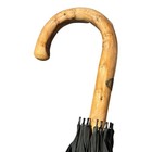 Ghurka Umbrella Wooden Crook Handle Green Cotton Canopy Made In Italy 37 Inch