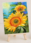 Aceo Original Print - Sunflowers Floral Watercolor Botanical Art  By Pharp