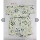Yukata Kimono Jinbei Kids 95cm 2t To 3t Made In Japan White Cotton