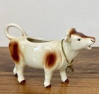 Goebel Porcelain Germany Cow Creamer Milk 6 Inch  Long Full Bee 50 s Metal Bell
