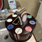 Wooden Poker Chip Carousel Caddy Set W  Brass Handle  Chips   Playing Cards