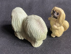 Two Pekingese Dog Ornaments  One Sitting   Begging  Great Xmas Gift  Vintage