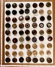 Large Lot 63 Antique Vtg Old Carved Pressed Molded Vegetable Ivory Buttons