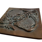 Art Ceramics Pices Zodiac Wall Plaque 6x6 Rustic Faux Bronze copper Astrology