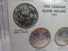 1965 Canada 4x Coin Silver  1 Dollar Type Set   Capital Plastic Holder Au Cond 