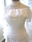 Nwot Wedding Dress Bridal Gown  Ruffled Ivory Chiffon Size 42  Us  10