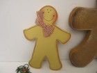 Lot Of 3 Gingerbread Figurines  Painted Wooden 8-10  Christmas