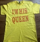 Gildan Heavy Cotton Unisex Yellow Graphic Print King Queen Prince T-shirt Size M