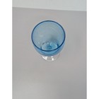 Crate   Barrel Cabana Goblet Cup Hand Blown Blue Seeded Glass Stemmed Artisan