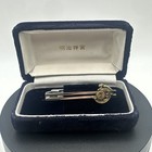 Vintage Meiji Shrine Japan Tie Clip W  Chrysanthemum Emblem Boxed             