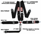 Sfi 16 1 Racing Harness 5 Point Floor Mount 3  Cam Lock Any Color Made In Usa