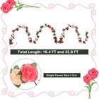 16 4ft Solar Fake Flower Garland Faux Rose Vinee W light Artificial Floral Decor