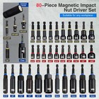 80pc Magnetic Impact Nut Driver Set Metric   Sae With Socket Adapters Bit Holder