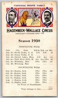Vintage 1930 Hagenbeck-wallace Circus Route Card - Minn  Winnipeg Regina  Sask 