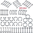 84 Pcs Professional Body Piercing Tool Kit Ear Nose Navel Nipple Needles Set-- 