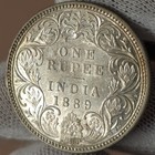 Lustrous British India Victoria Silver Rupee 1889 B Bombay Mint High Grade Np9