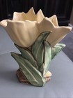 Vintage Mccoy Pottery Double Tulip Vase Planter Flower Pot Yellow Green 8 