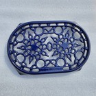 Le Creuset Blue Enamel Cast Iron 10 1 2  Oval Trivet  Use W Dutch Oven  France