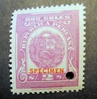 Nicaragua Specimen Rare Stamp Dos Soles Republica Peruana 2s American Bank Note