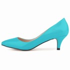 Fashion Womens Buckle Low Heel Pumps Pointed Toe Heels Shoes Patent Leather Ol